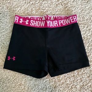 Under Armour breast cancer awareness biker shorts